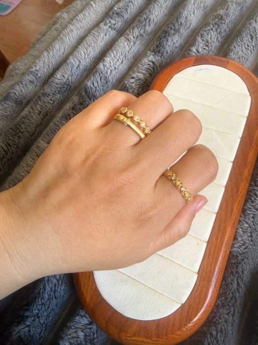 Anel Estreito em Prata 925 Escovada Empilhável Artesanal Tamanho ring