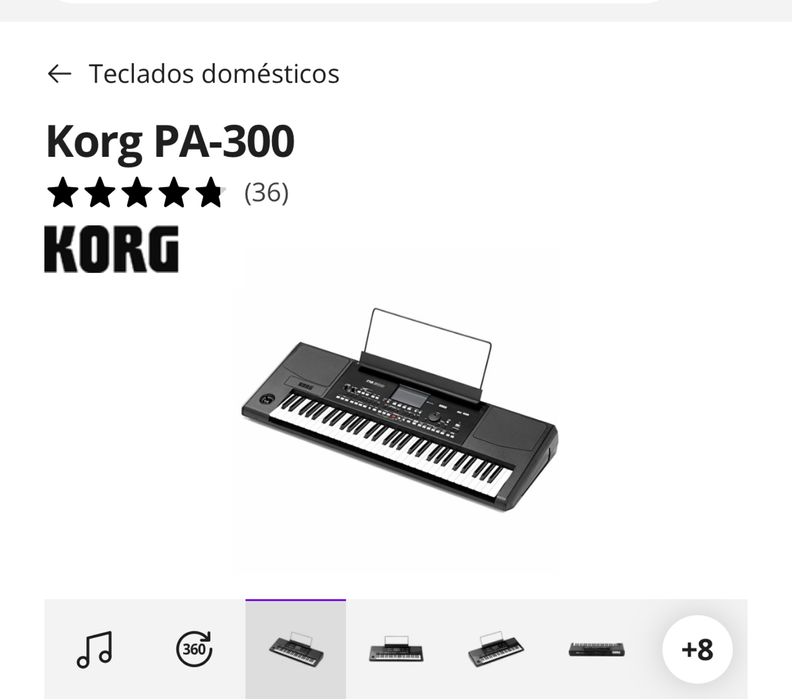 Vendo Korg PA-300 C/Novo