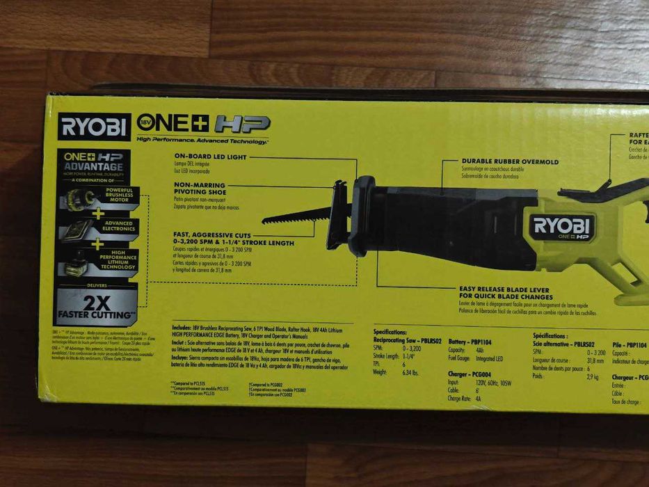 Шабельна безщіткова пила Ryobi PBLRS02