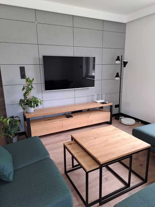 Szafka RTV dębowa LOFT 200X40X54