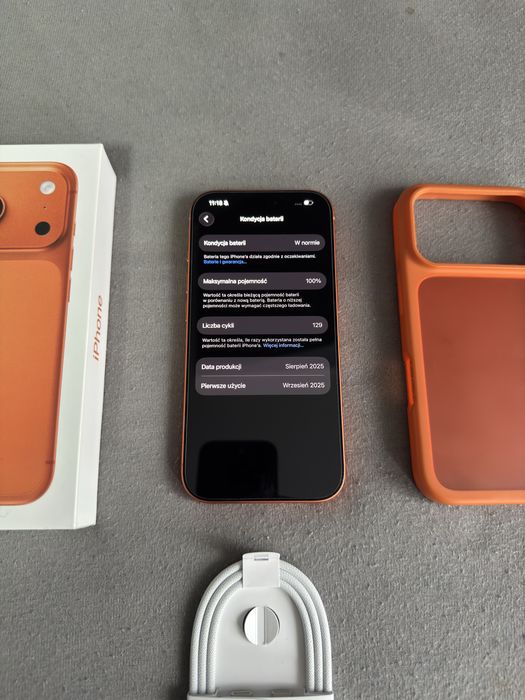 iPhone 17 Pro 256GB Orange  | 100% bateria | jak NOWY + dowód zakupu+gwarancja