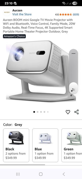 Проектор Aurzen BOOM mini Google TV