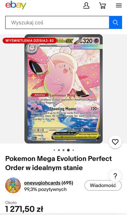 Karta pokemon Mega Clefable ex