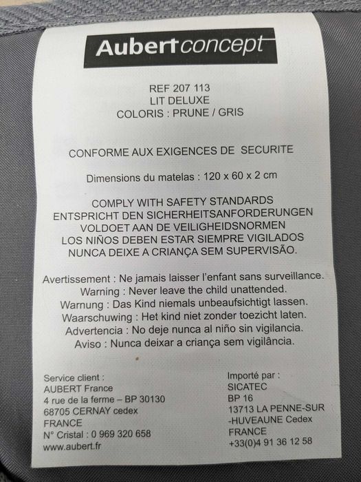 Cama de viagem para bebé Deluxe Aubert Concept