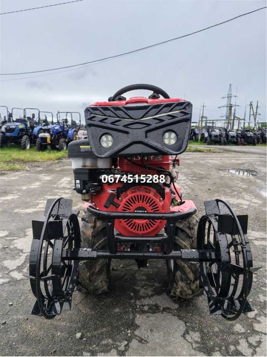 Мінітрактор МТ-192GH PRO(гідравліка) Forte Форте Переломка 4х4 (бензин) повний привід з фрезою та грунтозачепами доставка безкоштовна під ваш двір