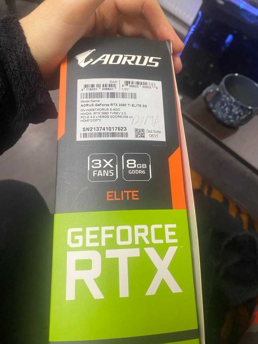 AORUS GeForce RTX 3060 Ti ELITE 8G (Ідеальний стан, відео тести)