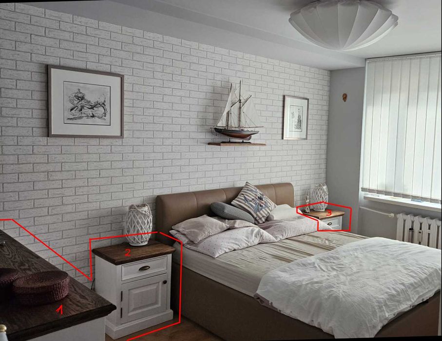 Komoda i szafki do sypialni, drewno, prowansalski