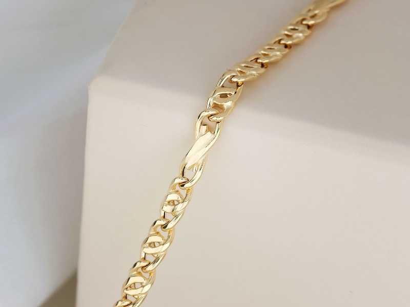 Złoty łańcuszek wzór tygrysie oko pr585