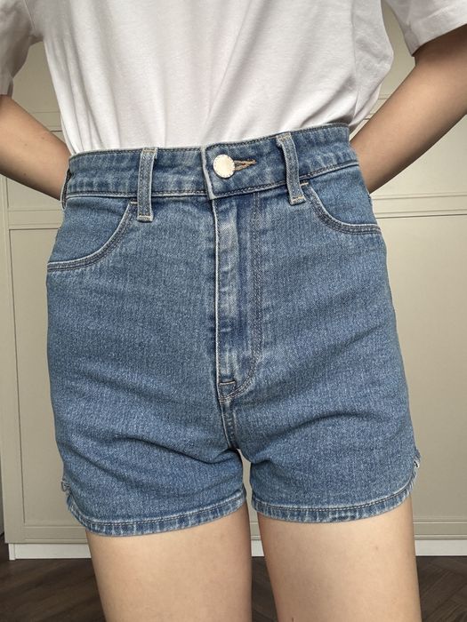 shorty szorty spodenki jeansowe jasne dżins xs 34 h&m
