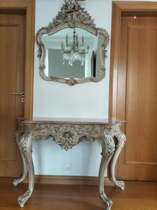 Conjunto Espelho e mesa vintage