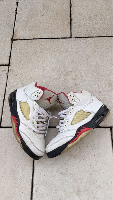 Air jordan 5 fire red og czerwono białe buty jordan rozmiar 42