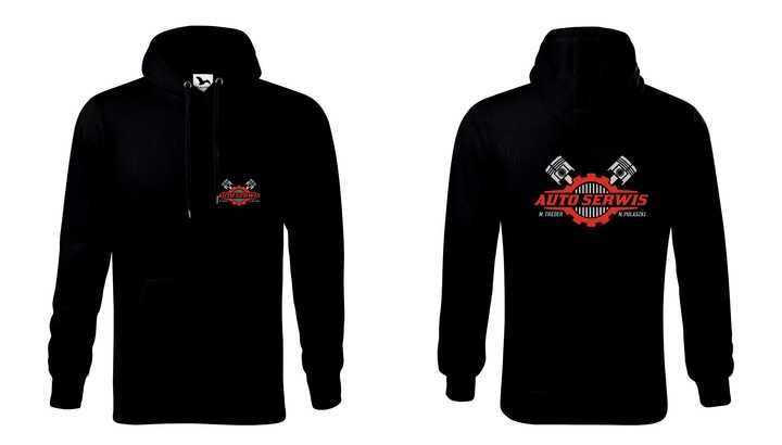 Bluza z kapturem z logo firmy firmowe reklama