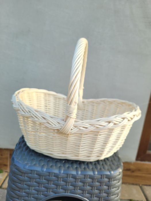 Кошики човники з білої та коричневої  лози
