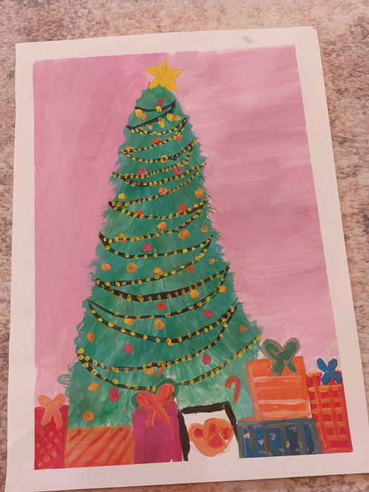 Картина. Малюнок новорічний.  Формат  (А3)