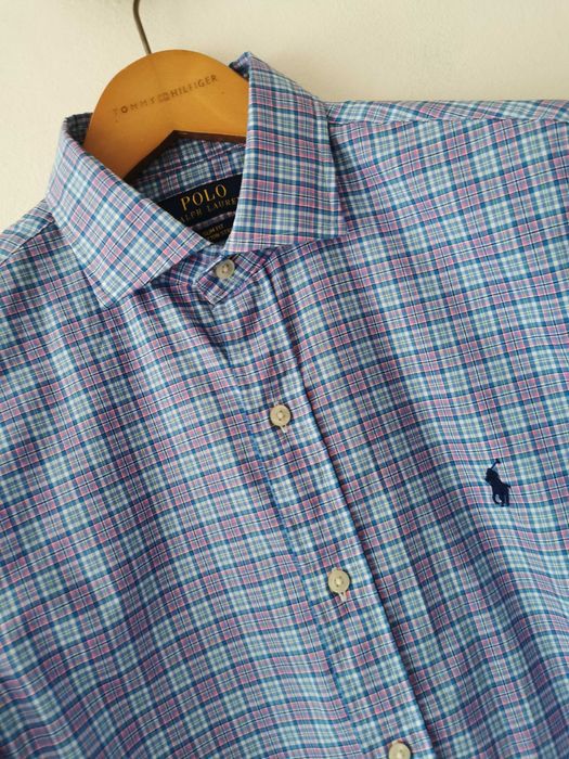 Ralph Lauren koszula w kratkę logowana modna męska NOWA S