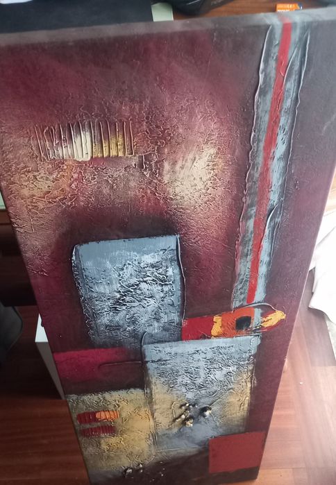 tela pintura parede em acrílico sem autor 100×40cm