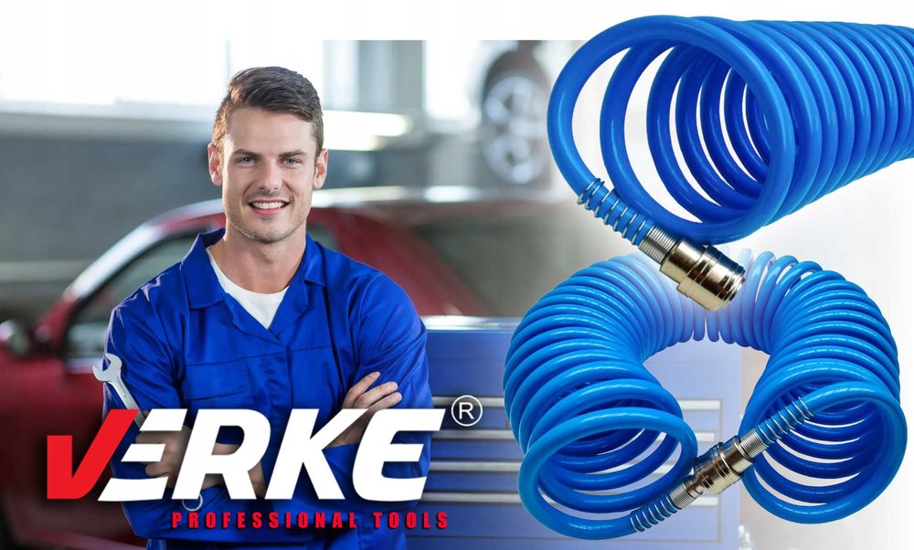 Wąż pneumatyczny spiralny 20m  przewód zakuwany do kompresora