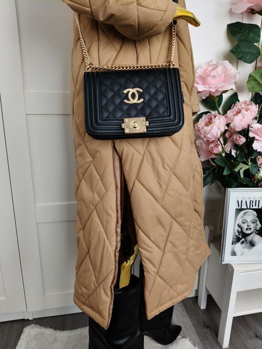 Płaszcz pikowany Camel oversized Coat Casual R.M/L