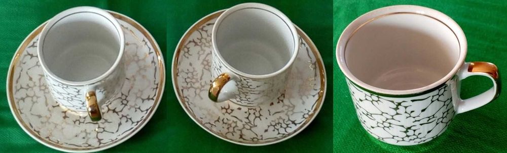 Serwisy Chodzież biało-złoty fason Roman marmurek 2 w 1