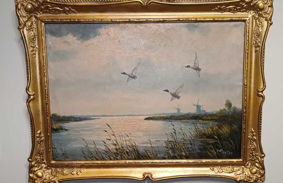 Obraz pejzaż olej na płótnie podpisany