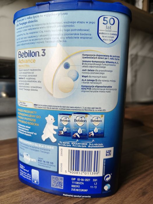 Mleko modyfikowane Bebilon Advanced Pronutra 3 800g