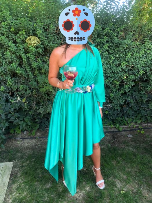 Vestido de Festa/Cerimónia Verde Água