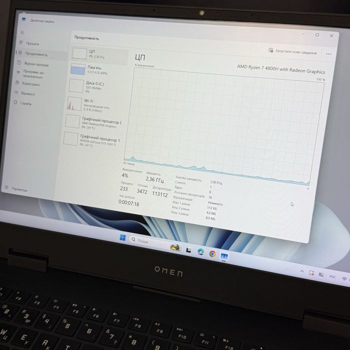 HP Omen Ryzen 7 / GTX 1650Ti / SSD 512