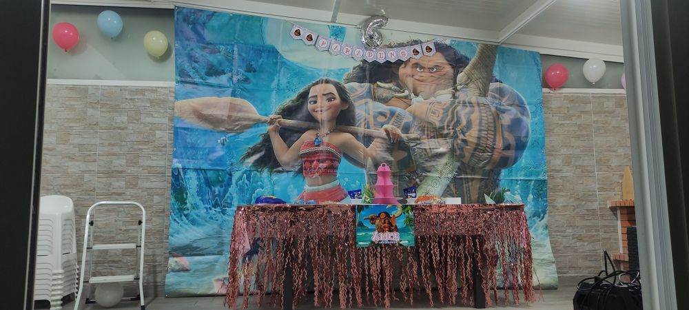 Lona/Tela de aniversário do tema Moana/Vaiana