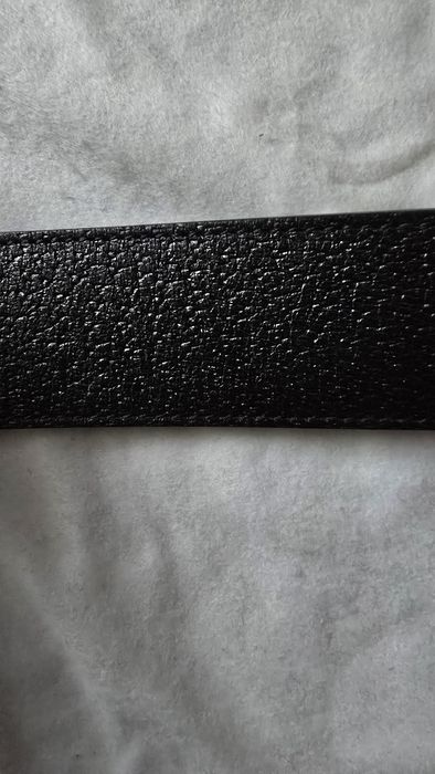 Gucci skórzany męski pasek czarny ze srebrna klamrą