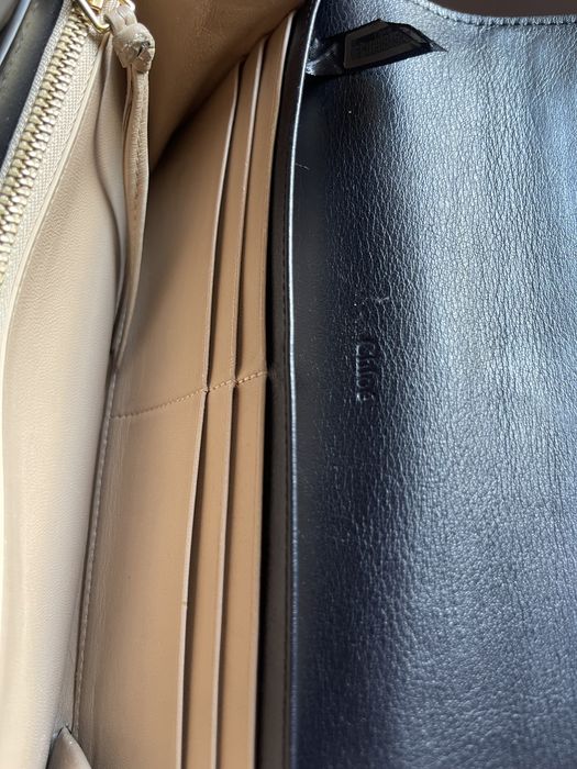 Skórzany portfel Chloe flap leather wallet