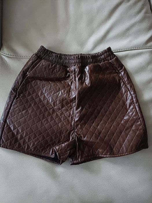 Calções de ecopele Shein