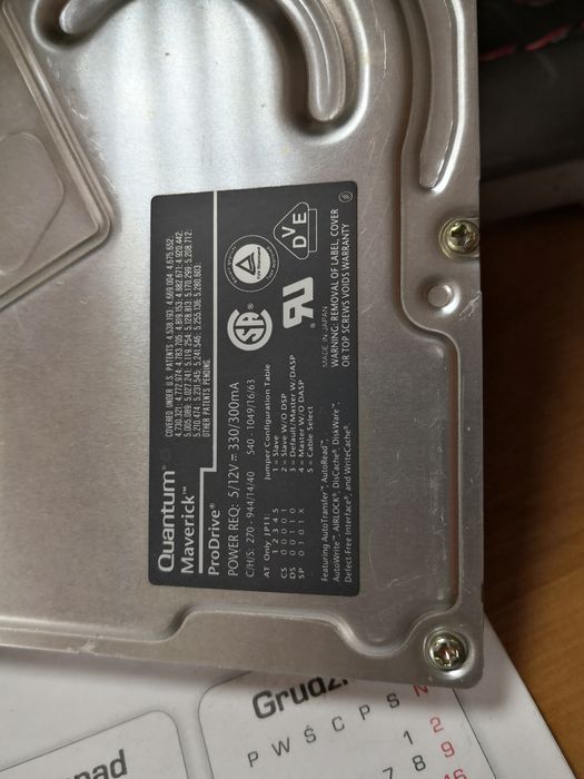Dysk twardy Quantum 540MB