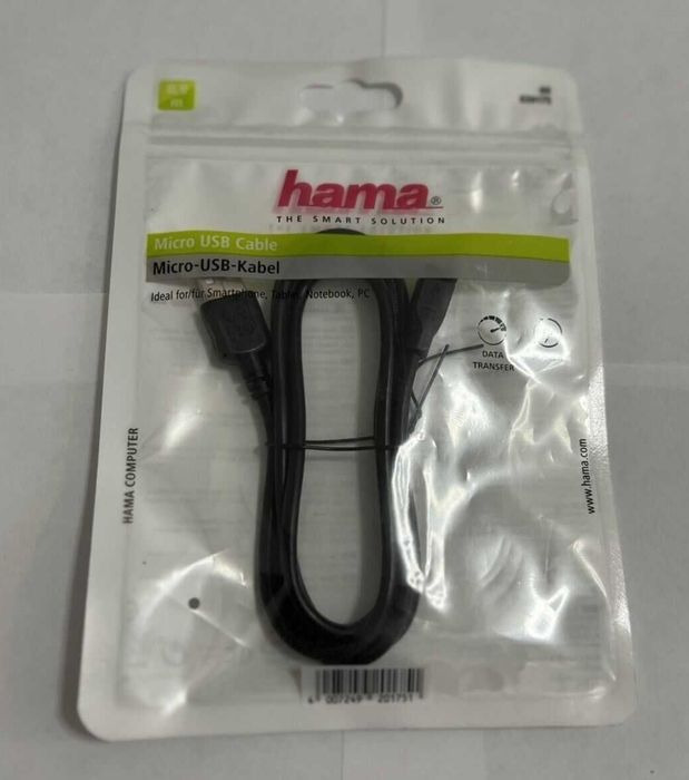Новый HAMA - Micro USB кабель - 0,9m смартфоны, планшеты, ноутбук, ПК.