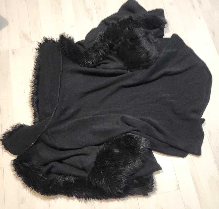 sweter ponczo swetr żakiet bolerko futro XL 1726