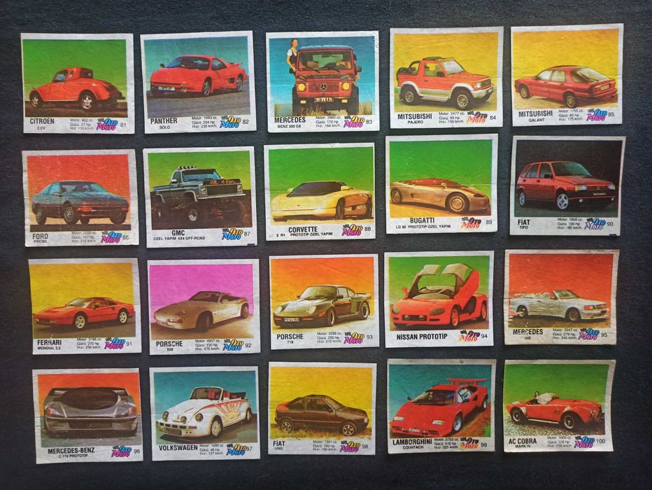 Вкладиші " Oto Moto " Повна колекція 100\100.