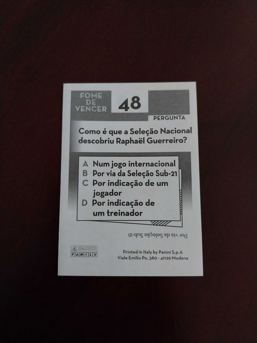 Raphael Guerreiro, nº48, coleção Fome de Vencer, Seleção Portuguesa, raro, edição limitada