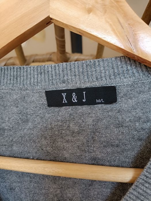 Sweter damski szary rozpinany