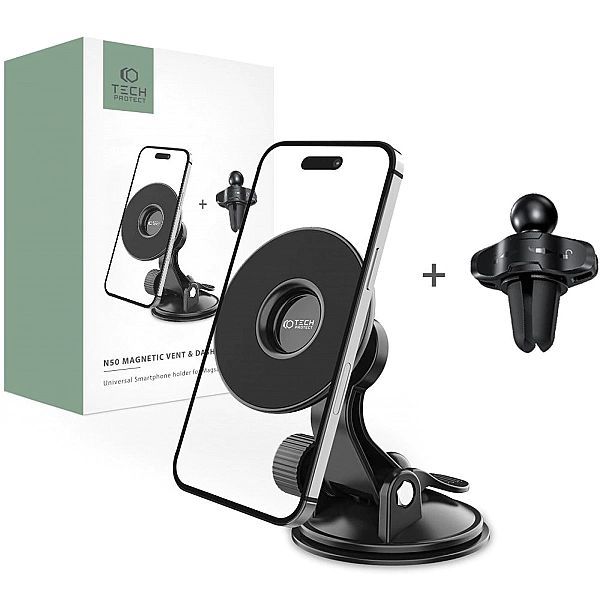 Tech-protect N50 Magnetic Magsafe Dashboard & Vent Car Mount Black
