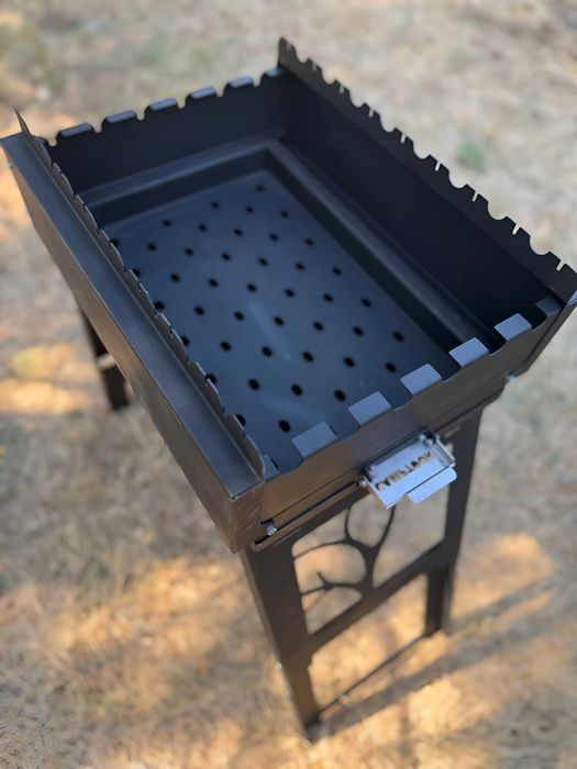 Мангал з пічкою під казан, товста сталь 5 мм, гриль BBQ