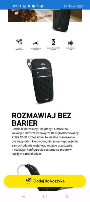 Zestaw głośnomówiący Bluetooth,głośnik do auta