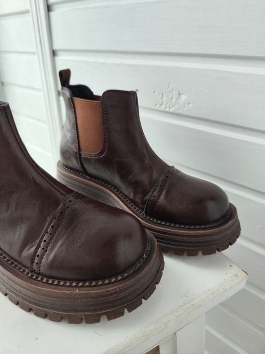 жіночі коричневі демісезонні черевики Челсі 24.5 см 38 розмір
