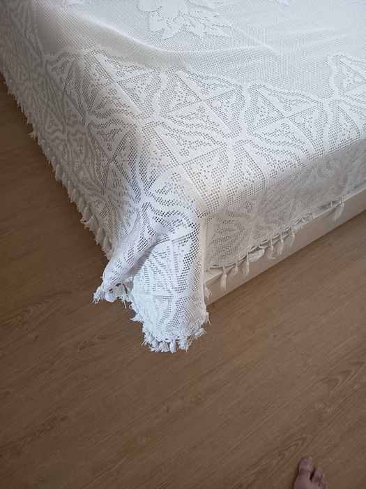 Colcha em crochet branco