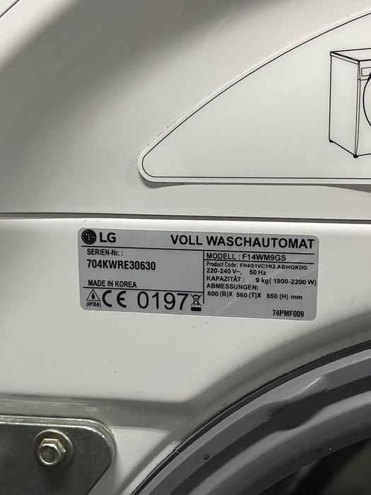Пральна машина LG F14WM9GS
