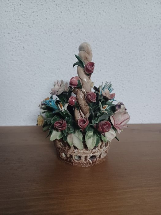 Capodimonte Porcelain Flower Basket436680804805519363