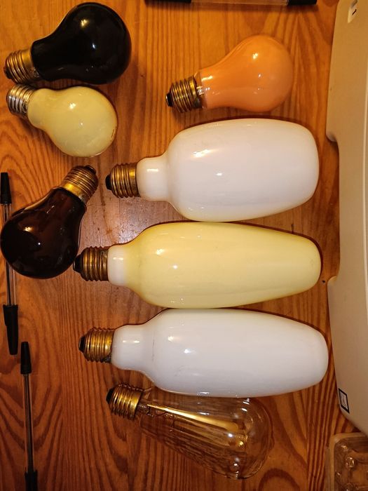 Żarówki ozdobne kolorowe Polam Pila Narva PRL ciemnia inne