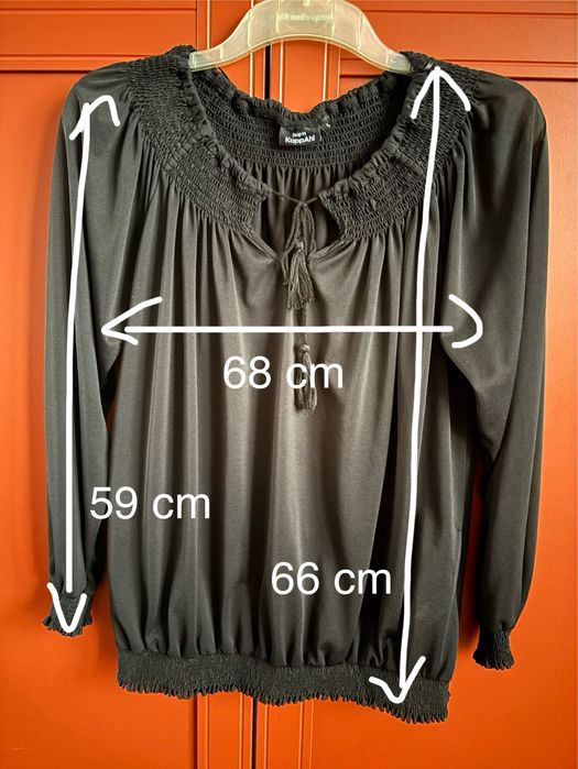 Czarna bluzka boho KappAhl