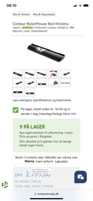 Контурная ролликовая мышь Contour Roller red mouse