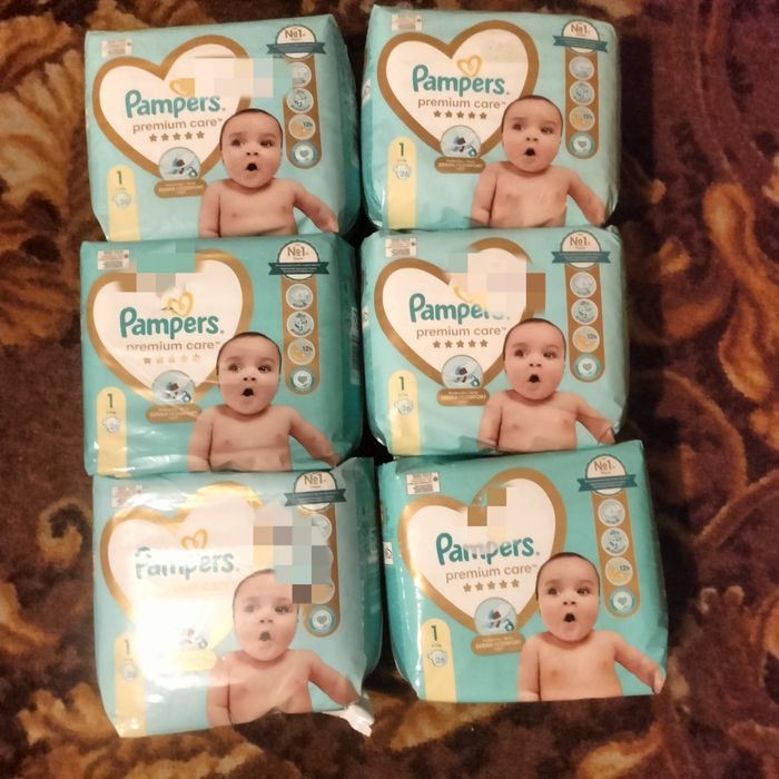 6 x Pieluchy PAMPERS Premium Care roz 1 2-5 kg 26 szt