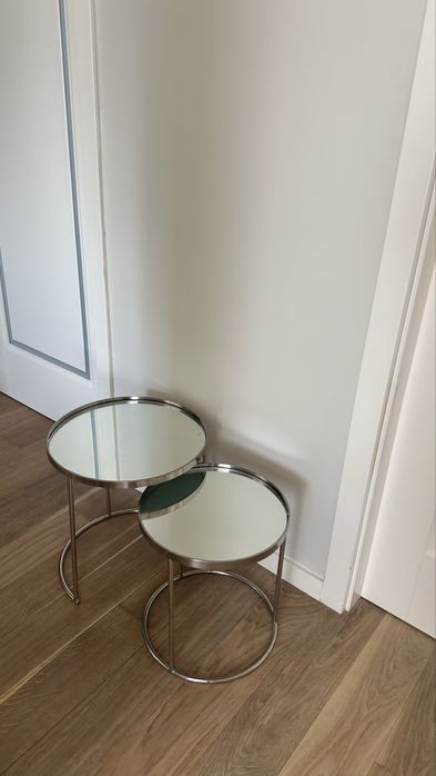 Zestaw stolików pomocniczych chromowanych zara home