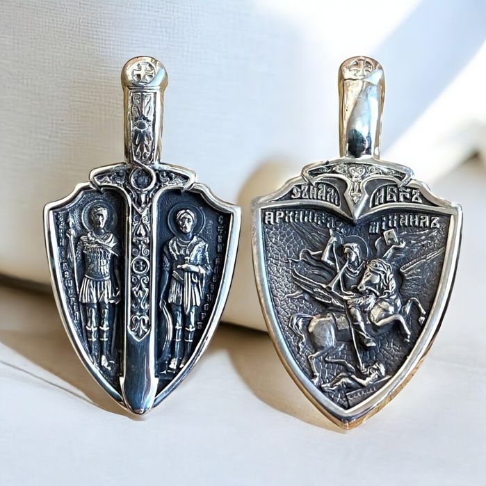 Срібний кулон ладанка серебряная архангел срібло серебро крестик  925